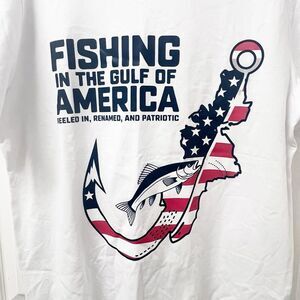 Fishing In The Gulf Of America White T Shirt Size  Large